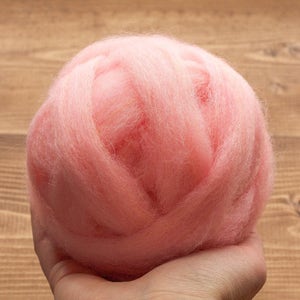 Pink Lemonade Needle Felting Wool Roving - Wet Felting, Spinning, Weaving, Fiber Art Supplies - 1 oz.