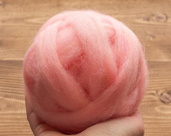 Pink Lemonade Needle Felting Wool Roving - Wet Felting, Spinning, Weaving, Fiber Art Supplies - 1 oz.