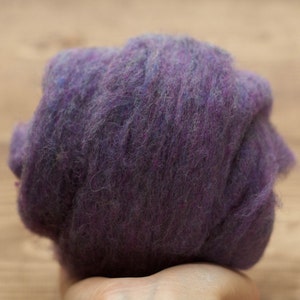 Needle Felting Wool, Batts, Wool Batting, Purple Mountain, Wet Felting, Spinning, Dyed Felting Wool, Dark Purple, Fiber Art Supplies