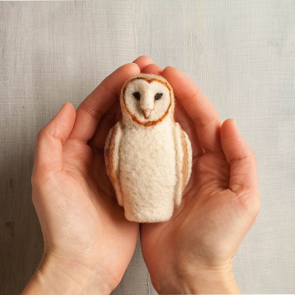 Needle Felting Tutorial - Barn Owl - PDF - Instructions Only - Digital Download - Felt Owl - Intermediate - DIY Craft - Learn a New Craft