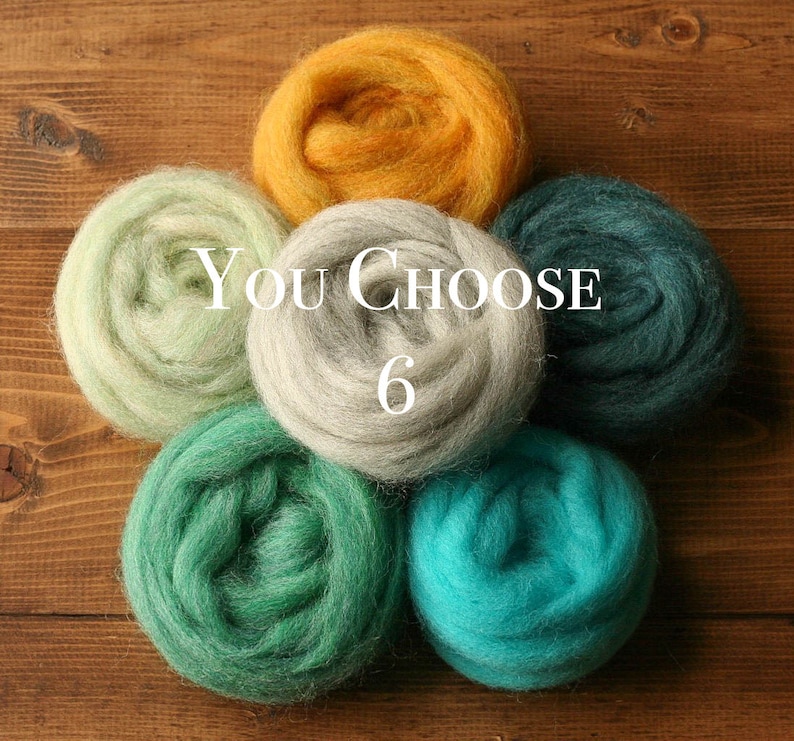 Customized Fiber Sampler YOU CHOOSE 6 Samples DIY Craft Supplies Weaving Felt Wet Felting Needle Felting Wool Roving Assortment