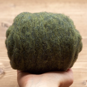 Cypress Green Carded Wool Batt for Needle Felting, Wet Felting, and Spinning - 1 oz.