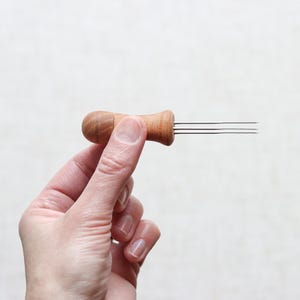 Cherry Wood 3 Needle Felting Tool - With or Without Needles