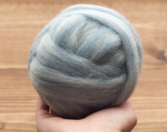 Ice Blue Wool Roving for Needle Felting, Wet Felting, Spinning, Dyed Felting Wool, Light Blue, Fiber Art Supplies