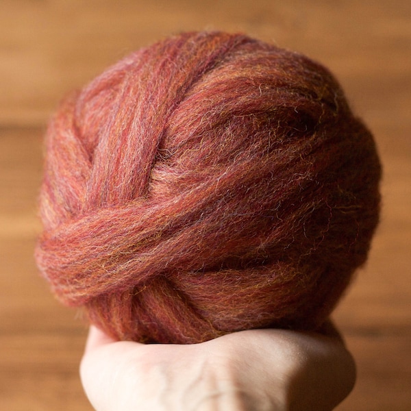 Currant Wool Roving for Needle Felting - Wet Felting, Spinning, Chunky Yarn, Weaving, DIY, Fiber Arts - 1 oz.