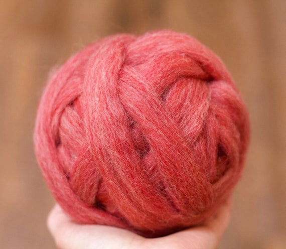 Blended Wool Roving for Needle Felting - Ginger Flower - Wet Felting,  Spinning, Chunky Yarn, Pink, DIY, Felt, Fiber Arts