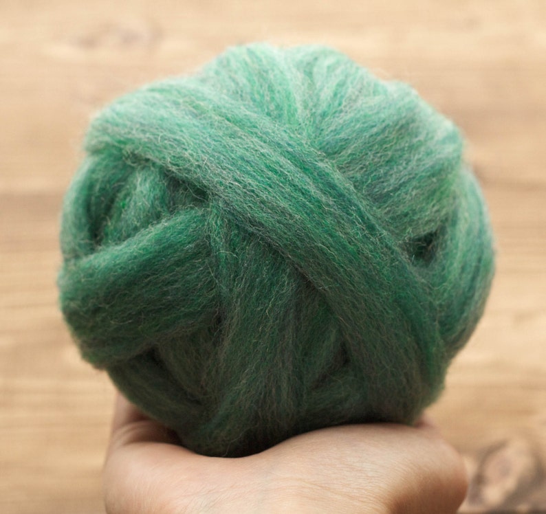 Soft Emerald Green Wool Roving for Needle Felting Wet Etsy