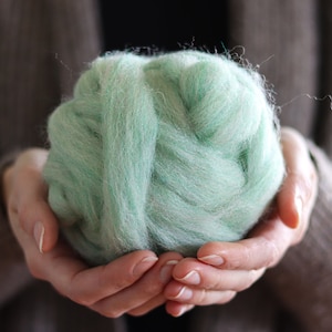 Celadon Green - Wool Roving for Needle Felting, Wet Felting, Spinning, Weaving - 1 oz.
