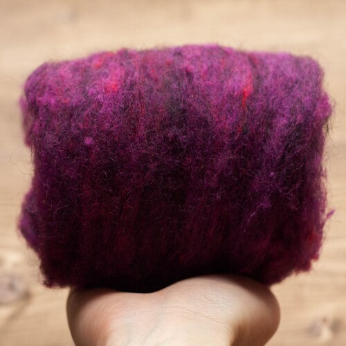 Dark Raspberry Needle Felting Wool Wool Batting Batts Wet Etsy