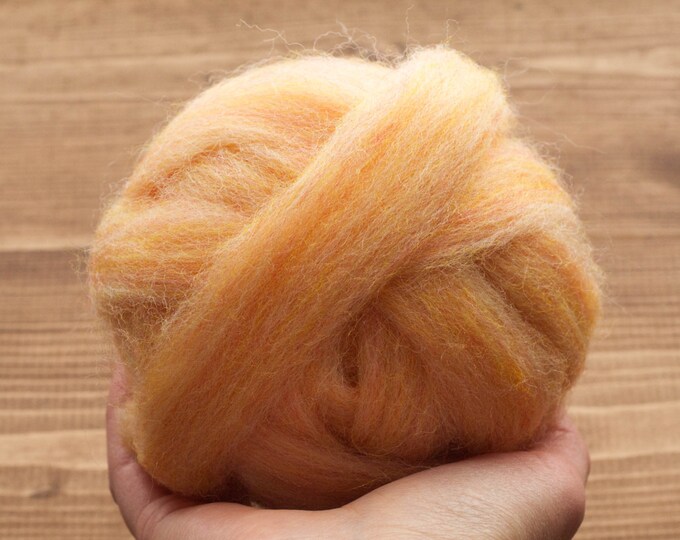 Apricot Wool Roving for Needle Felting Wet Felting and Etsy