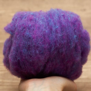 Needle Felting Wool, Batting, Batts, Violet, Purple Heather, Wet Felting, Spinning, Weaving, Dyed Felting Wool, Fiber Art Supplies