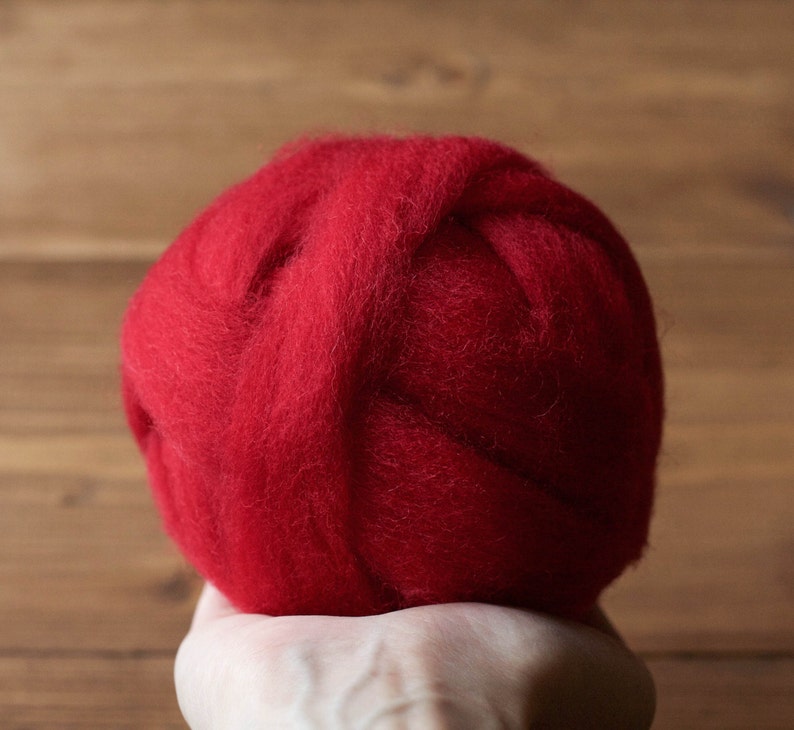 Wool Roving for Needle Felting in Crimson Red Craft Supply Etsy