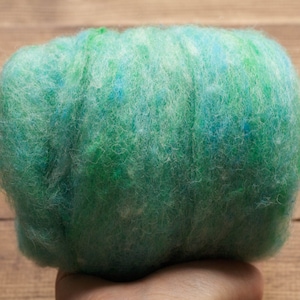Sea Green - Wool Batting for Needle Felting, Wet Felting - 1 oz.