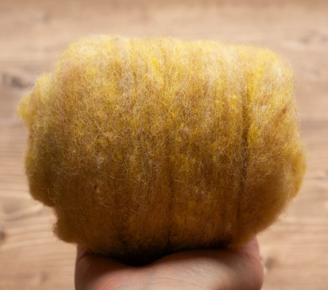Blended Wool Batting for Needle Felting Wheat Field Wet Felting