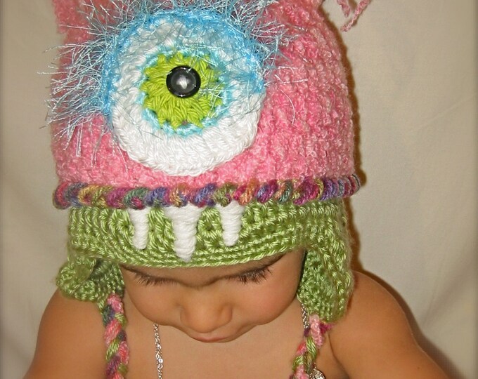 Pink Monster Hat for Toddler or Baby Etsy