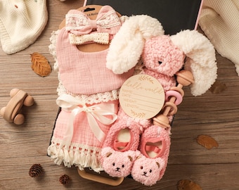 Baby Gift Basket, Welcome Baby Gift, Newborn Gift Set, Baby Girl Gift, Gender Neutral Gift For New Mom, Baby Shower Gift Basket