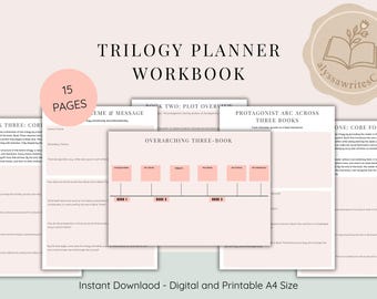 Trilogy Planner Template for Writers | 3-Book Series Outline & Plotting Workbook