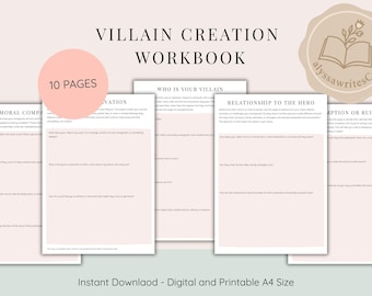 Villain Creation Workbook for Writers: Printable Character Profile (PDF Download)