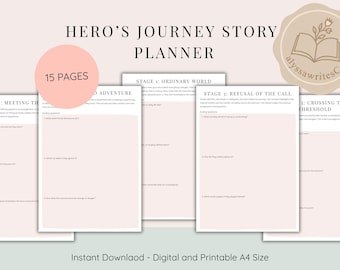 Hero’s Journey Story Outline Template | 15-Page Writing Workbook (Printable PDF)