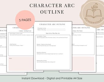 5-Page Character Arc Outline Template | Digital Writer’s Tool for Developing Compelling Characters