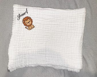 Personalized baby blanket with name – Animal of your choice – Newborn gift