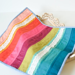 Kit de costura para proyecto de mini colcha bohemia, colcha para principiantes, proyecto de bricolaje, kit de tela, patrón de colcha, adorno para mesa, colgante de pared, decoración del hogar