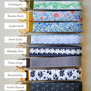 Custom Fabric Key Fob Wristlet Handmade Keychain Lanyard for Women Sweet Sixteen Gift for Her Bridesmaid Gift for New Driver Keychain strap Choose Any 3 Styles