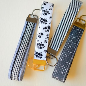 Custom Fabric Key Fob Wristlet Handmade Keychain Lanyard for Women Sweet Sixteen Gift for Her Bridesmaid Gift for New Driver Keychain strap image 12
