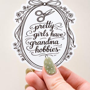 Grandma Hobbies Sewing Sticker Quilter Vinyl Sticker Cute Craft Sticker Scrapbook Planner Sewing Gift Funny Sewing Decal