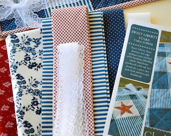 Americana Quilt Kit | Patriotic Table Topper 20x20 | Beginner Friendly DIY Sewing Project | Applique Star Mat | Red, White & Blue Decor