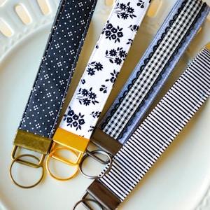 Custom Fabric Key Fob Wristlet Handmade Keychain Lanyard for Women Sweet Sixteen Gift for Her Bridesmaid Gift for New Driver Keychain strap image 6