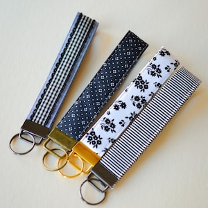 Custom Fabric Key Fob Wristlet Handmade Keychain Lanyard for Women Sweet Sixteen Gift for Her Bridesmaid Gift for New Driver Keychain strap image 15