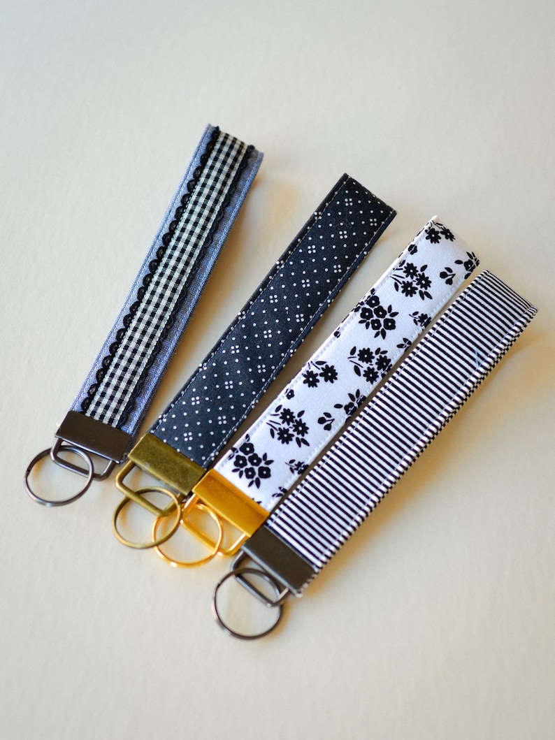 Custom Fabric Key Fob Wristlet Handmade Keychain Lanyard for Women Sweet Sixteen Gift for Her Bridesmaid Gift for New Driver Keychain strap image 15