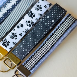 Custom Fabric Key Fob Wristlet Handmade Keychain Lanyard for Women Sweet Sixteen Gift for Her Bridesmaid Gift for New Driver Keychain strap image 13