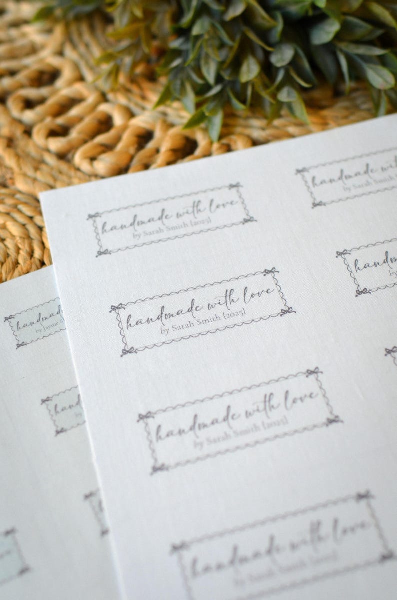 Printable digital download label design for crafters and small shops