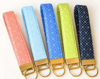 Pretty Custom Fabric Key Fob Wristlet Handmade Keychain Lanyard for Women Sweet Sixteen Bridesmaid Gift for New Driver Keychain strap