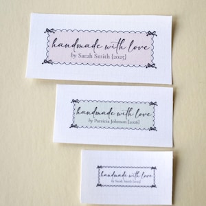 Comparison of three label sizes small medium and large