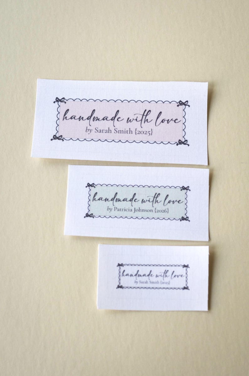 Comparison of three label sizes small medium and large