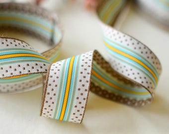 Heritage Market Stripe Trim – 1 1/2 Inch Woven Ribbon by the Yard, Vintage Striped Jacquard Trim for Sewing, Quilting & Home Decor
