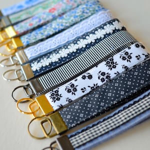 Custom Fabric Key Fob Wristlet Handmade Keychain Lanyard for Women Sweet Sixteen Gift for Her Bridesmaid Gift for New Driver Keychain strap image 8