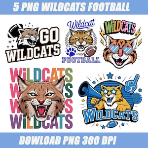 Wildcats Mascot PNG, Wildcat football Mascot PNG, Preppy Wildcats Png, Mascot PNG Shirt Sublimation Design Digital Download