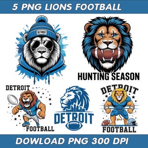 Detroit Football PNG Lions Game Day Sport sublimation maillot de football PNG Touchdown saison Sport Lion PNG automne football équipe Design Télécharger