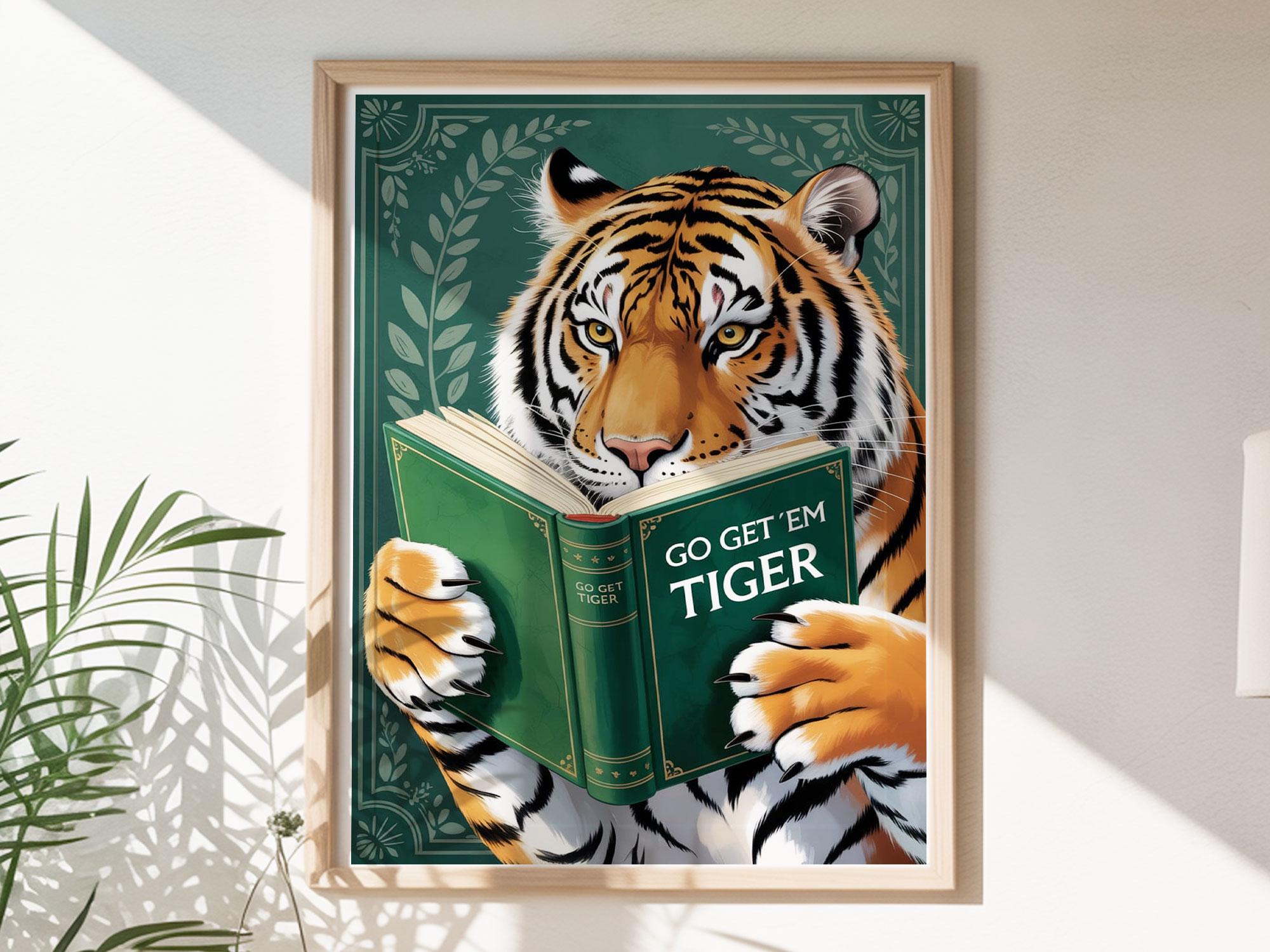 Majestic Tiger Art Animal Aesthetic Poster Canvas Wall Art Aesthetic Posters & Prints Wall Decor For Bedroom Living Room Paintings Pictures Wall Decor Framed Unframed 12x18inch(30x45cm