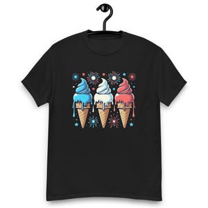 Patriotic Ice Cream Cone T-Shirt: 4th of July American Flag