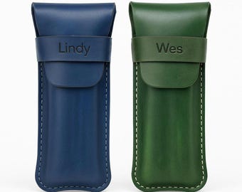 2 Finger Molded Leather Cigar Case