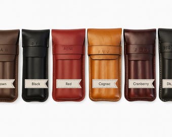 3 Finger Molded Leather Cigar Case