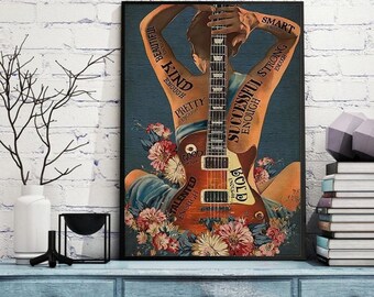 You Are Enough Poster, Guitar Poster, Guitarist Poster, Gift For Guitar Lovers 2