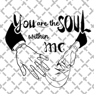 Soulmates Pinky Promise Line Art: Roter Faden des Schicksals SVG PNG (Digital Download)