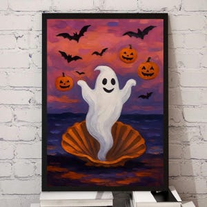 Die Geburt von Gruseligkeit — Halloween-Geist Kunstdruck (digitaler Download)