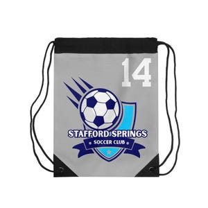 Custom Number Stafford Soccer Drawstring Bag, Sports Backpack, Team Spirit Gear